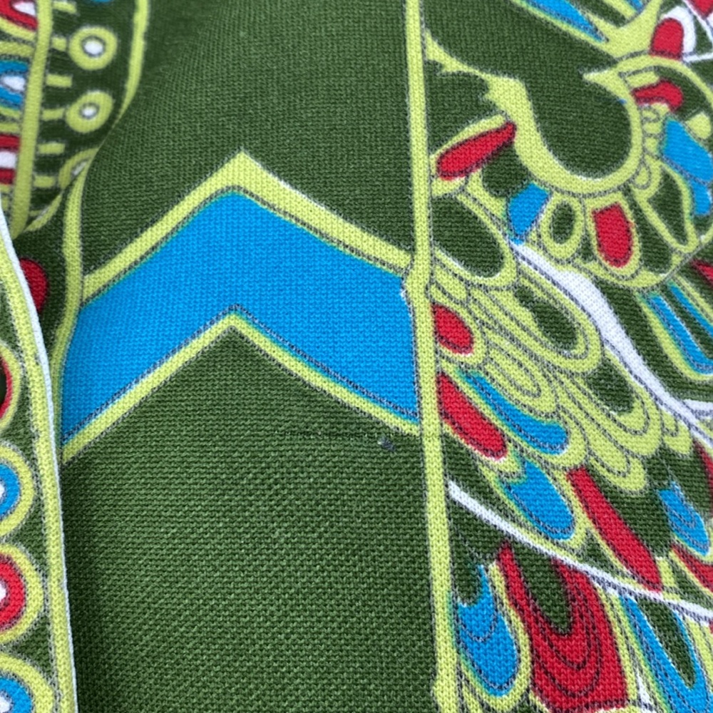 Vintage 70s Psychedelic Top Women’s Medium Ethnic Disco Hippie Bird Trippy Crane - Picture 11 of 17